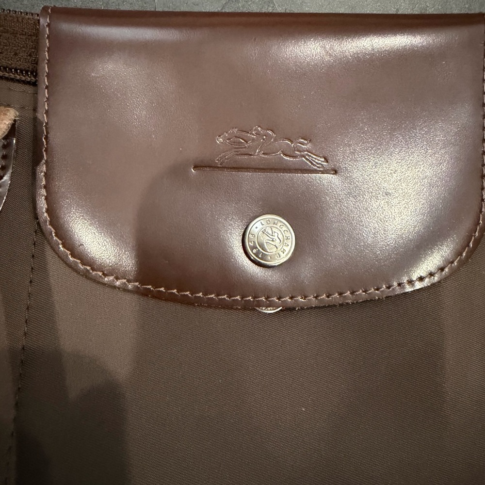 EUC: Longchamp Le Pliage tote Bag, brown - Picture 9 of 15